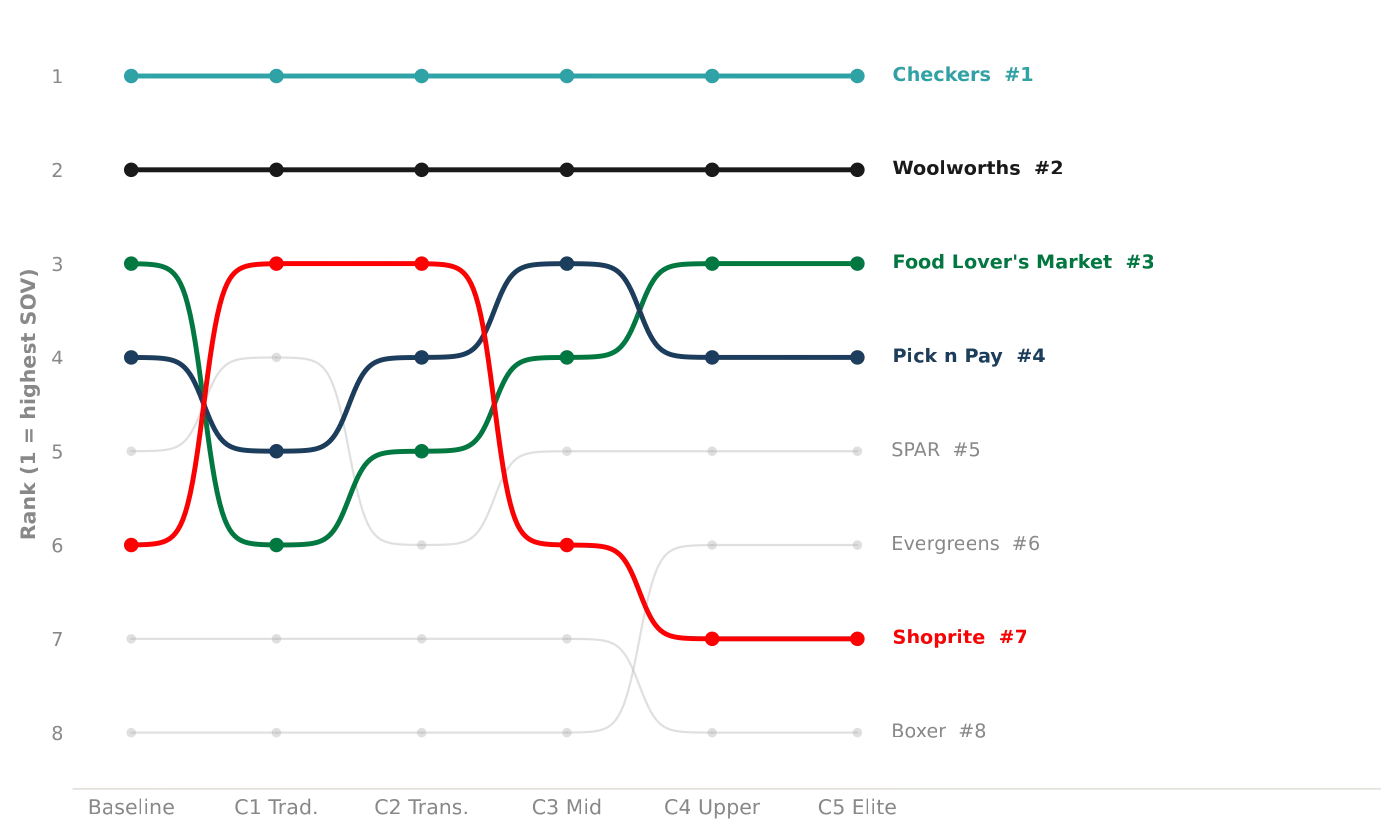 Rank by Segment chart from a LLMEKNOW report